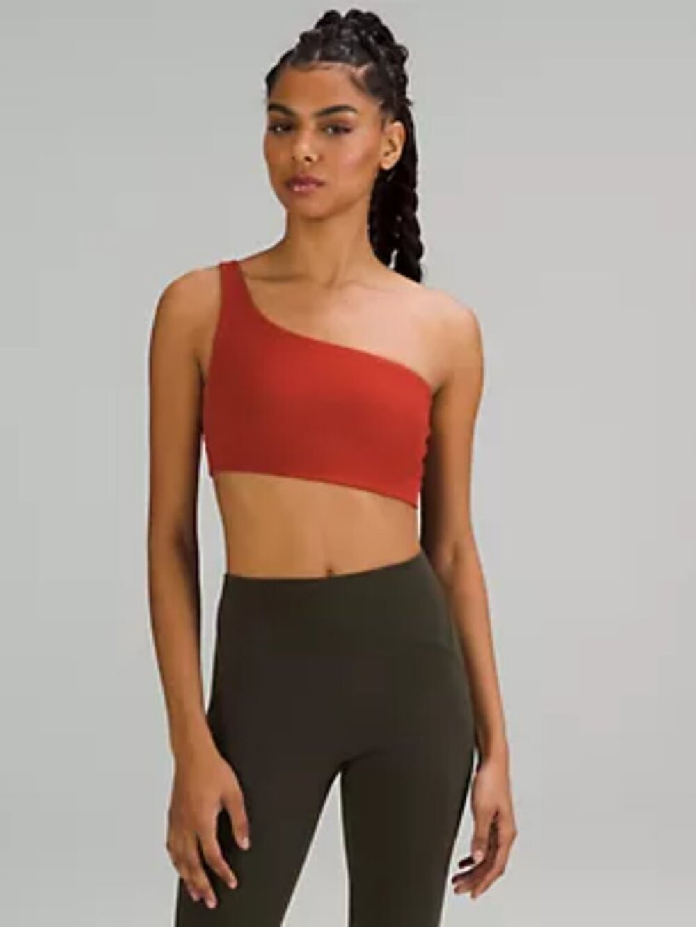 Lululemon Ribbed Nulu Asymmetrical Yoga Bra Light Support A/B Cup Cayenne Size10